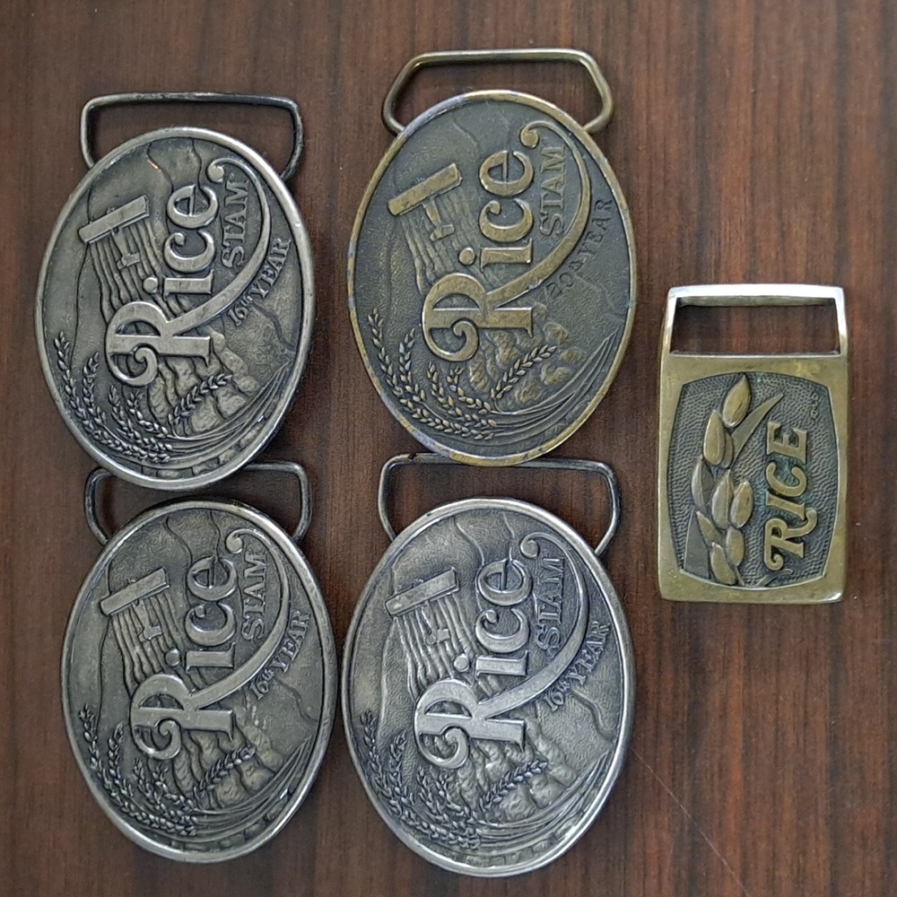 Vintage Rice Stam Herbicide Belt Buckles